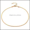 Chokers & Pendants Jewelrychokers Punk Necklaces For Women Sequins Simple Flat Blade Snake Collar Necklace Gold Color Fashion Jewelry Drop D