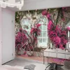 Pembe Çiçek Evi 3D Duvar Kağıdı Güzel Manzara İç Ev Dekor Oturma Odası Yatak Odası Boyama Duvar Kağıtları