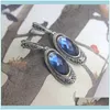 Boucles d'oreilles Bijouxboucles d'oreilles Collier Ajojewel Bleu Cristal Ensemble de Bijoux Femmes Vintage Bague Ensembles En Gros Beau Costume Cadeaux Drop Livrer