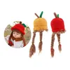 48cm Barn Stickad Wig Hat med 2 Big Braid Girls Söt Vinterlock Apple Shape Caps Hats