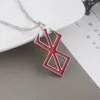 Kedjor sg berserk märke av offer tarmar halsband svärd metallhänge män bilväska nyckelring kvinnor fans souvenir smycken gåva5290409