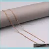 Necklaces & Pendants Jewelrygenuine Real 18K Rose Gold 1Dot4Mm Wheat Link Chain Necklace For Woman 16Inch Chains Drop Delivery 2021 7Ogzm