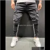 Vêtements Vêtements Drop Delivery 2021 Pure Color Mens Skinny Trend Genou Cassé Trou Zipper Pocket Jeans Hip Hop Pencil1 Zetds