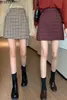 ヴェルエルユ韓国の格子縞のスカートの女性学生シックなショートスカートセクシーなミニスカート春夏の女性のスカート210608
