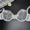 Vgplay Soutien-Gorge Transparent Dentelle Florale Sans Doublure Lingerie Plus La Taille Soutiens-Gorge Sexy Pour Femmes Solide Voir À Travers Les Culottes De Sous-Vêtements Pour Femmes 210623