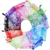 100pcs/lot Organza Bags with Drawstring for Rings Earrings Jewelry Bag Wedding Baby Shower Birthday Christmas Gift Package