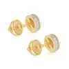 Stud Hip Hop 5A Red Blue Stone Bling Out Earring Round S925 Sterling Sliver For Women Men Jewelry Girls17537432784718