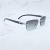 Luxe designer hoogwaardige zonnebril 20% korting op Buffalo Horn Rimless Square White Black Buffs Trendy bril Gafas Sol