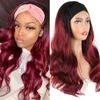 Lång kroppsvåg pannband peruker för svarta kvinnor full maskin naturlig färg värmebeständig syntetisk hår lätt att bära wigfactory direkt