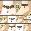 Bracelets de cheville bijoux livraison directe 2021 mode coréenne dentelle noire femmes chaîne anneau pied décoration J033 Xauvs