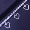 Ankiety łańcucha tenisowa 4 serc Bransoletka kostki dla kobiet sześcienna cyrkonia noga biżuteria kryształowe złoto 4966678