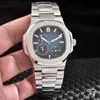 Klasyczne nowe automatyczne mechaniczne męskie zegarek Sapphire Srebrny czarny niebieski szklany tył Moonphase Sport Limited Na rękę 201056760