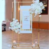 2PCS Decoración de la boda al aire libre Arco de flores de bienvenida Fiesta de cumpleaños Soporte para globos Soporte de cartelera de hierro Estante de publicidad Escenario Postre Pastel Guirnalda Mesa de pedestal