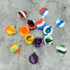 Smoking Accessories 6ml Silicone Dab Jars Wax Container Oil Rubber Storage Case with Keychain Easy to Carry LLD8561