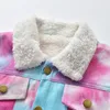 1-8T Toddler Kids Baby Girl Boy Clohtes Tie Dye Coat Cute Sweet Jacket Elegante manica lunga Outdoor Infant Outfit Inverno Peluche Double Warm