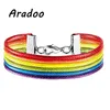 Aradoo Alphabet Handwon Multilayer Pride Rainbow Bractelet