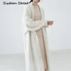 Oversized Wool Sweater Long Cardigans Kvinna Batwing Ärm Håll Varm Runway Design Tjocken Strikta Maxi Cardigan Kvinna 210603