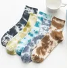 New Tie-dye Weed Vortex Men and Women Socks Cotton Harajuku Fashion Funny Hip Hop Sport Streetwear Classic Girls Soft Crew Socks