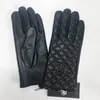 100% leather gloves female sheepskin touch screen winter thickened warm brand glove