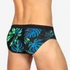 Roupa de banho masculina sexy folha impressão cuecas de natação biquíni surf board troncos shorts gay pênis bolsa maiô esportes beachwear m6718157