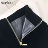 Neploe High Waist Gold Velvet Wide Leg Shorts Chic Double Breasted Zip Bottoms Autumn Winter Fashion All-match Casual Ropa Mujer 210423