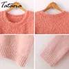 Tataria Maglione natalizio Donna Autunno Inverno Mohair Moda donna Causale lavorato a maglia da donna e pullover 210514