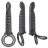 Vibromasseur gode Double pénétration, vibrateur 10 modes pour hommes sangle sur pénis vagin Plug jouets sexuels adultes pour Couples 210618