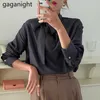 Fashion Women Solid Loose Shirt Long Sleeve Chic Korean Lady Formal Blouses Bow Bandage Elegant Blusas Drop 210601