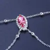 Stonefans sexy cristal vert strass chaîne de la chaîne de chaîne pour femmes plage bijoux rose bijoux ventre taille de la taille de la chaîne bijoux de corps Y0817