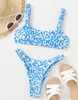 Sexig mikro bikini 2022 Kvinnor Orange Leopard Push Up Vaded Thong Baddräkt Kvinna Klipp ut Baddräkt Swimwear Trajes de Bano