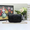 Najwyższej Jakości Marmont Kobiety Torba Na Ramię Crossbody Prawdziwa Skóra Moda Złote Worki Łańcuchowe Cross Body Heart Wzór Kobiece Torebki Mini Portfele Torebka 16.5cm z pudełkiem