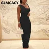 Sem mangas Ruched Casual Maxi Vestido Slim Evening Party Vestidos Vestidos Longos Y0823