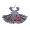Летние платья летающие рукав плед девочка одежда для девочек оборками спинки дети платье отдых милые девушки детская одежда 0344