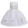 Fleur Fête Filles Robes Élégant D'anniversaire Enfants Pour Vêtements Formelle Enfants Princesse Robe De Mariée Costume 210508