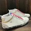 Italie Mark Mid Star Shoes High Shoes Top Fashion Golden Sneakers Luxury Classic White Do-Old Dirty Designer Man Femme Chaussure Pink-Gold Glitter