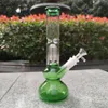 25CM 10 Polegada Filtro de Árvore de Vidro Verde Slim Bong Cachimbo de Água Cachimbos de Cachimbo de Tabaco Cachimbos de Fumar Cachimbos de Fumaça Garrafas