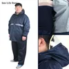 Plus Sized Large Raincoat Waterproof Male Adult Rain Ponchos Pants Suit Double Layer Rain Coat Jacket for Men Thickened