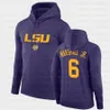 LSU Tigers Ja'Marr Chase Jefferson Beckham Jr. Mathieu Queen Burrow Gaye Brennan White Edwards-Helaire Adams Tracy Gray Facility Performance Veste zippée à capuche