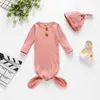 Младенческий спальный мешок Newborn Baby Swarddle одеяло шляпу 2 шт. Wrap Trape Toddler Хлопок Мультфильм Спальные мешки Фотографии Опора 720 x2