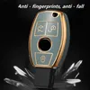 Fashion Electroplating Gold Edge TPU Car Remote Key Case Keys FOB Cover Shell för MERCEDES BENZ A B R G Klass GLK GLC GLC GLR W204 W210 W176 W202 W463 AUTO PARTS