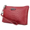 Wallets Luxury Croco Women Leather Wallet Second Layer Cowhide Purse 2021 Fashion Clutch Bag Purses Ladies Black Pink Red Zipper