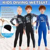 Children's Swim wear Kids Long Sleeves Rash Guard for Boys Girls UV Protection Bathing Suit UPF 50 Quick Dry Swimsuit fit Height 95cm-145cm