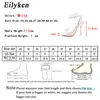 Eilyken femmes gladiateur sandales chaussures Sexy blanc chaîne perle talons hauts sandales été robe de soirée chaussures boucles pompes taille 42 2021