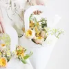 10 sztuk Kreatywny Uchwyt Kraft Papier Torby Kwiatowe Kwiaty Owijanie Prezent Kwiat Opakowanie Home Decoration 9x31cm 210402