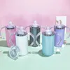 Magazzino USA! Bicchiere con sippy per sublimazione DRITTA da 12 once Bicchiere con sippy per sublimazione Bicchiere per bambini con coperchio Bicchiere in acciaio inossidabile Sucker Cup DUE COPERCHI!!!