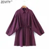 Moda donna tinta unita manica a pipistrello abito camicia elastico in vita femme chic kimono vestido panno casual DS4912 210416