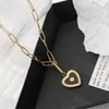 Chains Fashion Star Heart-shaped Stainless Steel Gold Chain Necklace For Women Exquisite Clavicle Sweater Pendant Jewelry