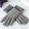 Fingerless handskar xeongkvi koreanska nylon spets pekskärm tjockna vantar varumärke höst vinter varma kvinnor bomull handschoenen