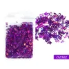 2021 new Holographic Alphabet Nails Glitter Flakes 3D Mixed Letter Number Nail Art Decorations Shiny Laser Paillette Manicure Christmas