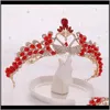 Clips Haarspangen Drop Lieferung 2021 Brautschmuck Koreanische Kristallkrone Haarband Kinderkleid Catwalk Tiara Prom Kopfschmuck Zubehör Q